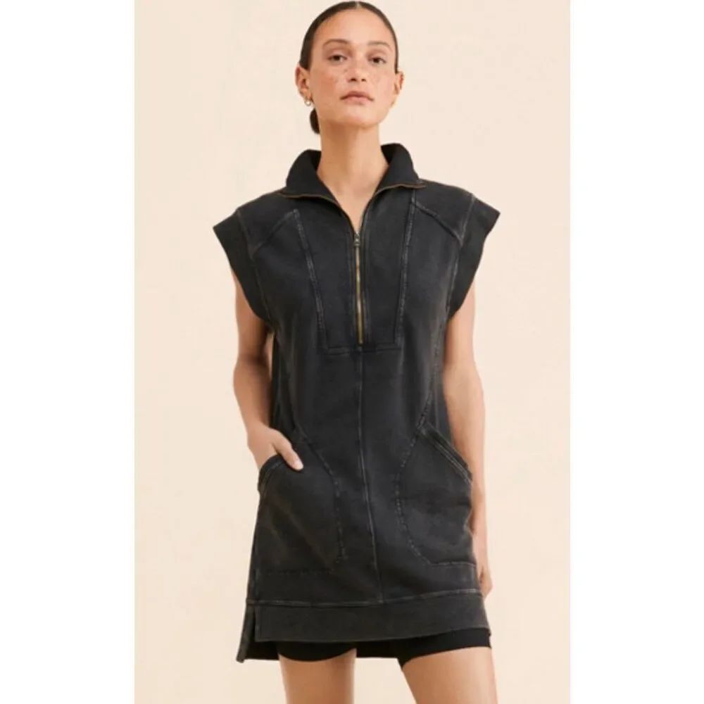 NWOT daily practice Anthropologie Meru zip front dress, XXS $128 C41